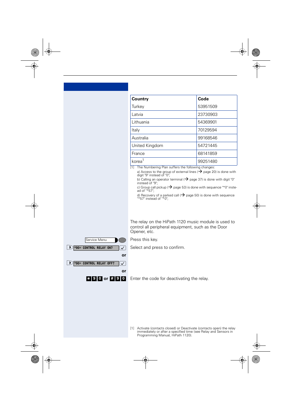 Relay, Step by step | Siemens HIPATH 1190 User Manual | Page 81 / 127