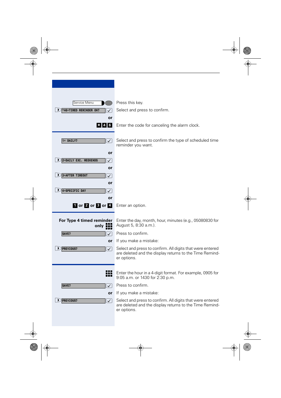 Scheduling time reminders | Siemens HIPATH 1190 User Manual | Page 84 / 127