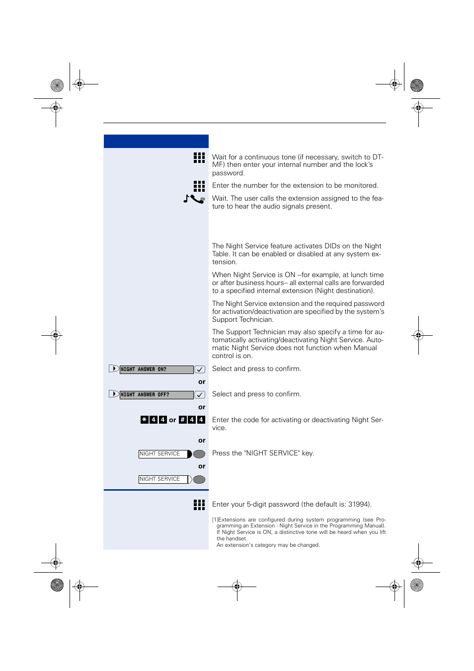 Night service | Siemens HIPATH 1190 User Manual | Page 89 / 127