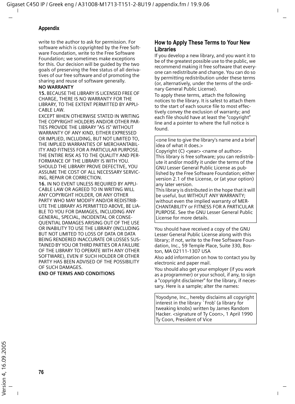 How to apply these terms to your new libraries | Siemens Gigaset C450 IP User Manual | Page 77 / 98