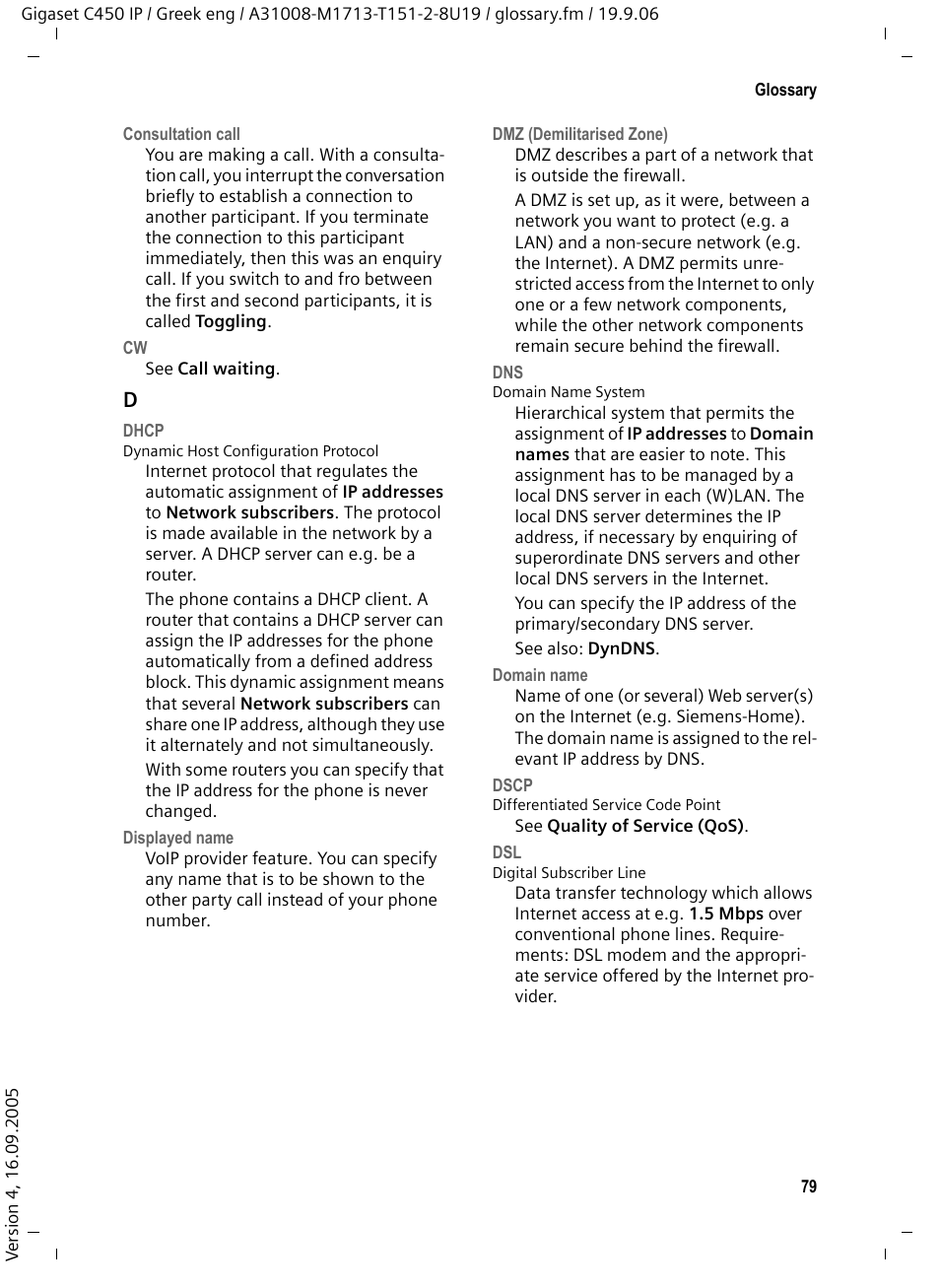 See dsl | Siemens Gigaset C450 IP User Manual | Page 80 / 98