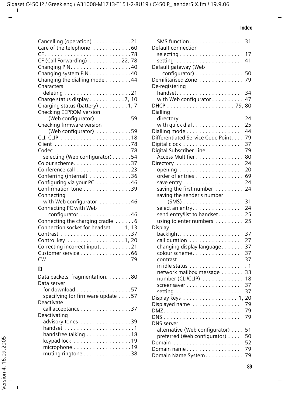 Siemens Gigaset C450 IP User Manual | Page 90 / 98