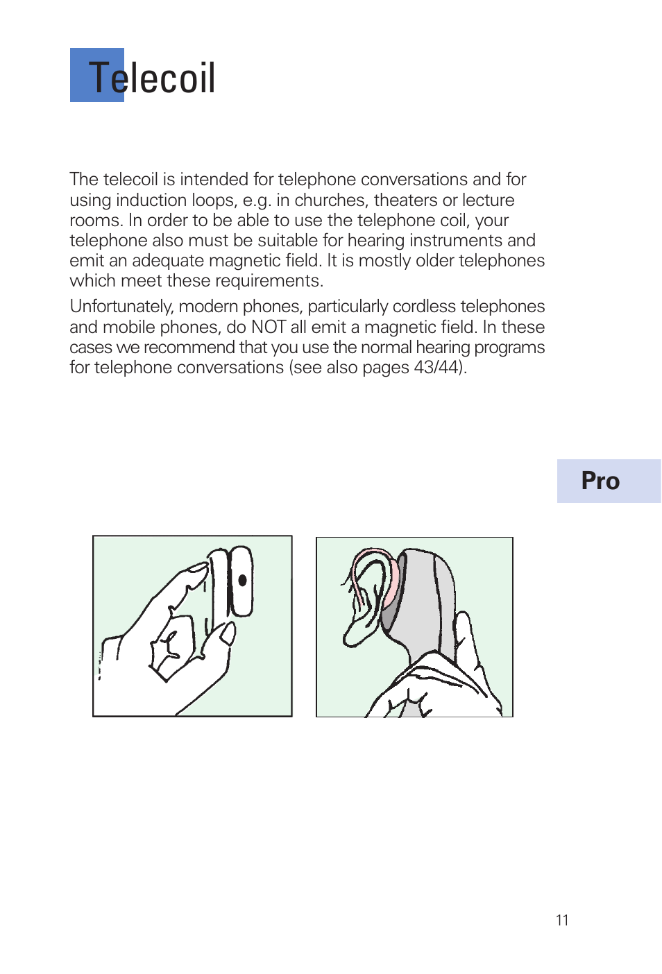 Telecoil | Siemens INFINITI Pro User Manual | Page 11 / 48