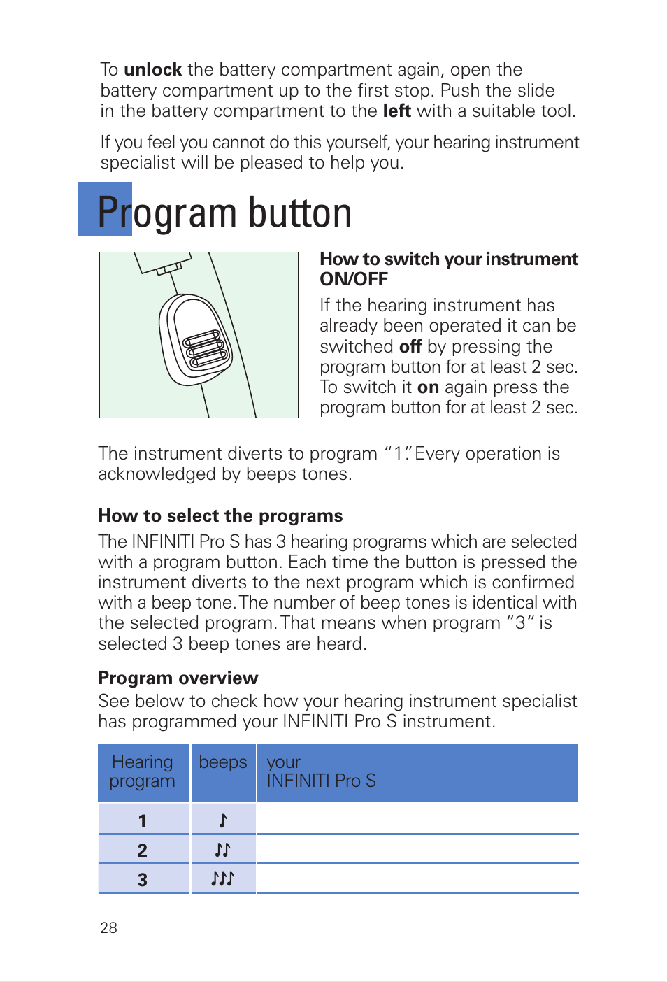 Program button | Siemens INFINITI Pro User Manual | Page 28 / 48