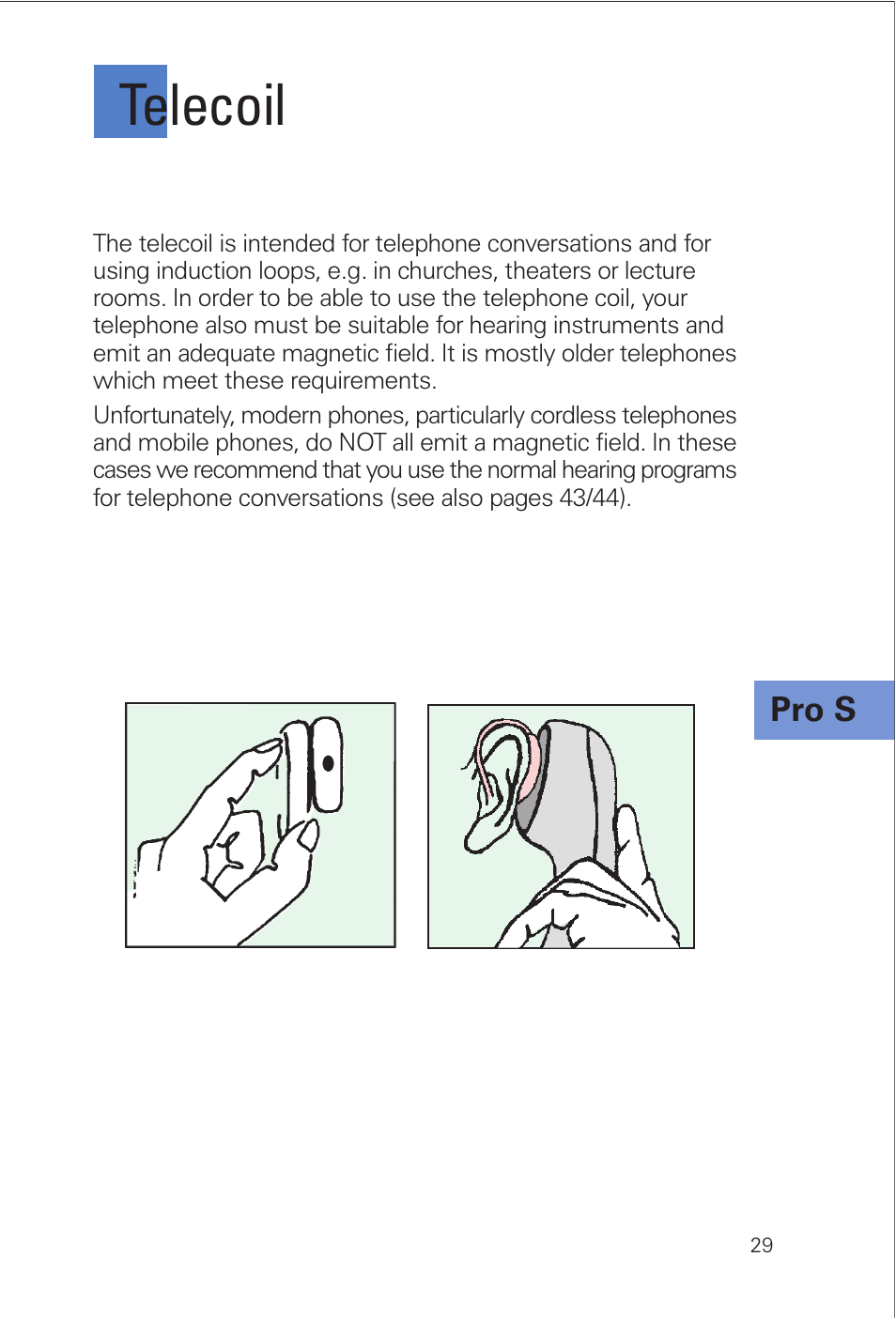 Telecoil | Siemens INFINITI Pro User Manual | Page 29 / 48