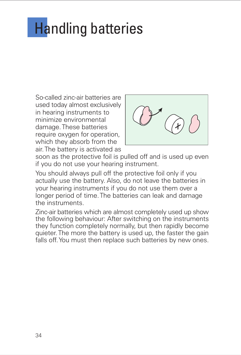 Handling batteries | Siemens INFINITI Pro User Manual | Page 34 / 48