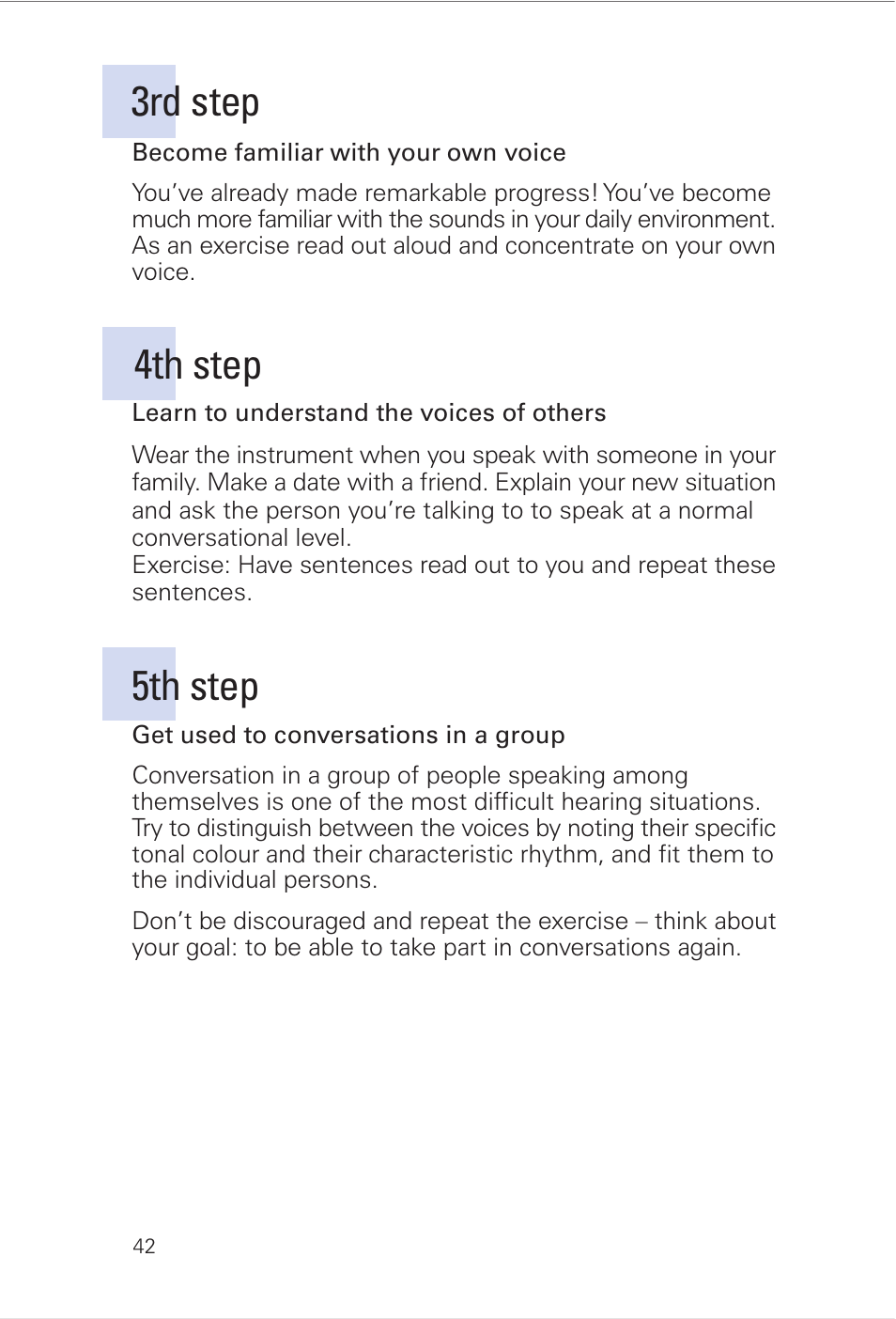 3rd step, 4th step, 5th step | Siemens INFINITI Pro User Manual | Page 42 / 48