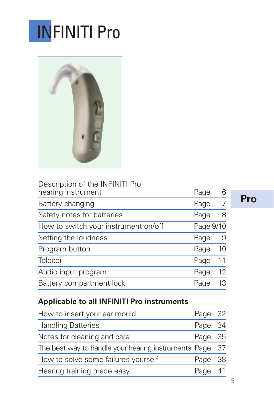 Infiniti pro | Siemens INFINITI Pro User Manual | Page 5 / 48