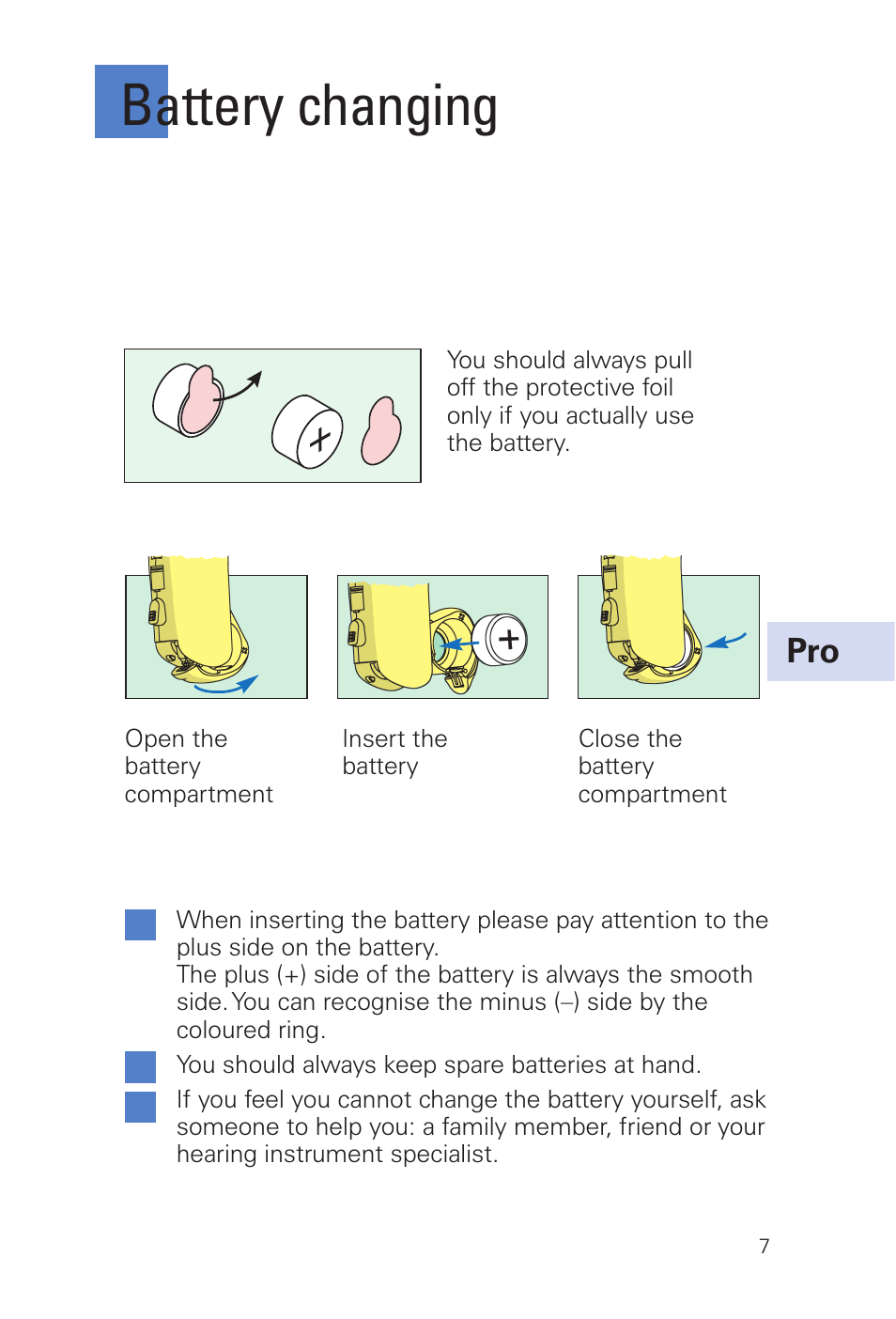 Battery changing | Siemens INFINITI Pro User Manual | Page 7 / 48