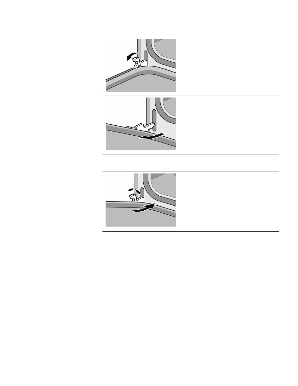 Open the door completely, Flip levers on hinges toward you, Open door all the way to expose hinges and slots | Siemens HB30S51UC User Manual | Page 41 / 48