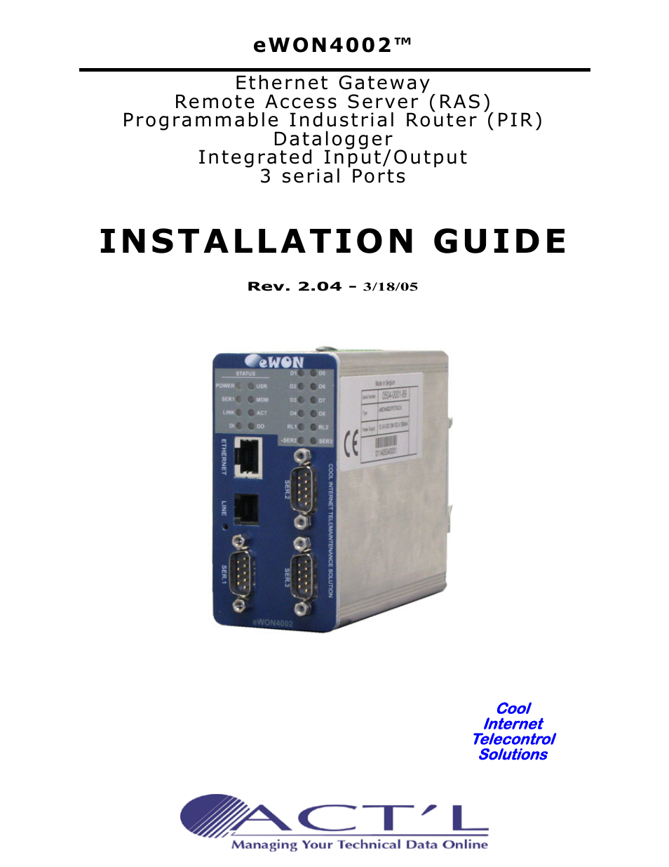 Siemens eWON4002 User Manual | 38 pages