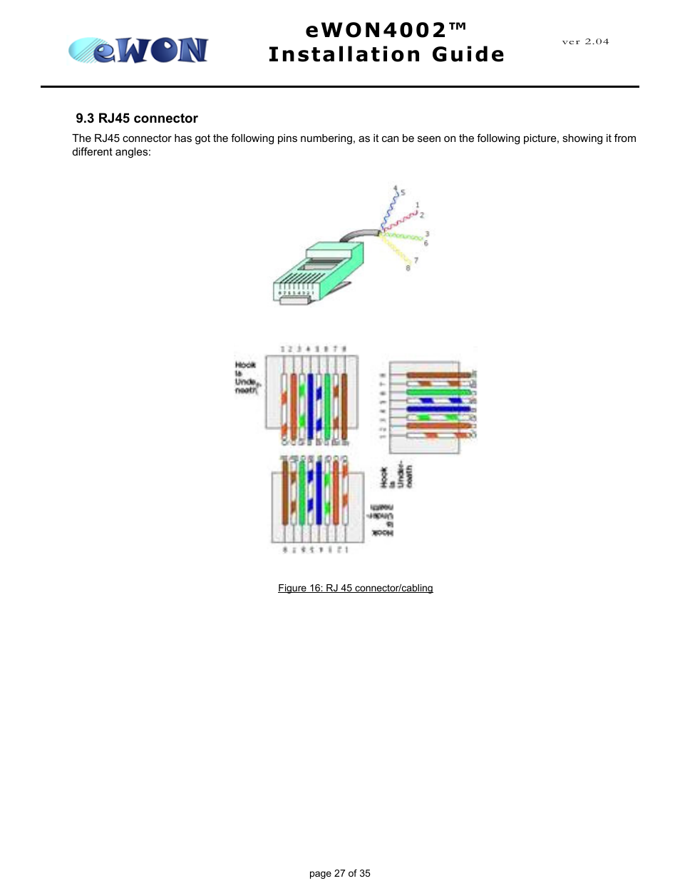 3 rj45 connector, Ndix, Ewon4002™ installation guide | Siemens eWON4002 User Manual | Page 30 / 38