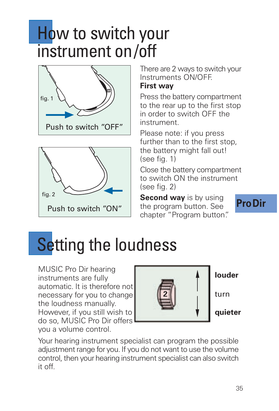 Pro dir | Siemens MUSIC Pro User Manual | Page 35 / 56