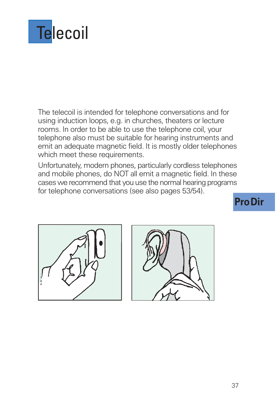 Telecoil | Siemens MUSIC Pro User Manual | Page 37 / 56