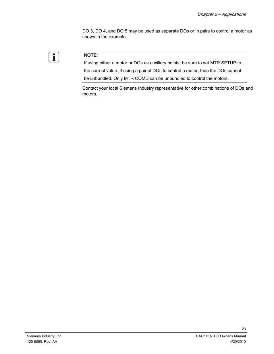 Siemens BACnet ATEC 125-5050 User Manual | Page 23 / 38