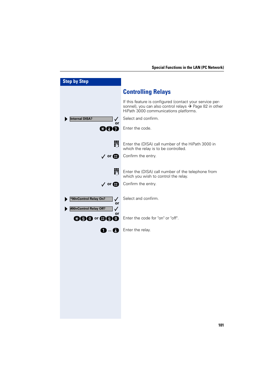 Controlling relays | Siemens optiPoint 400 User Manual | Page 101 / 119