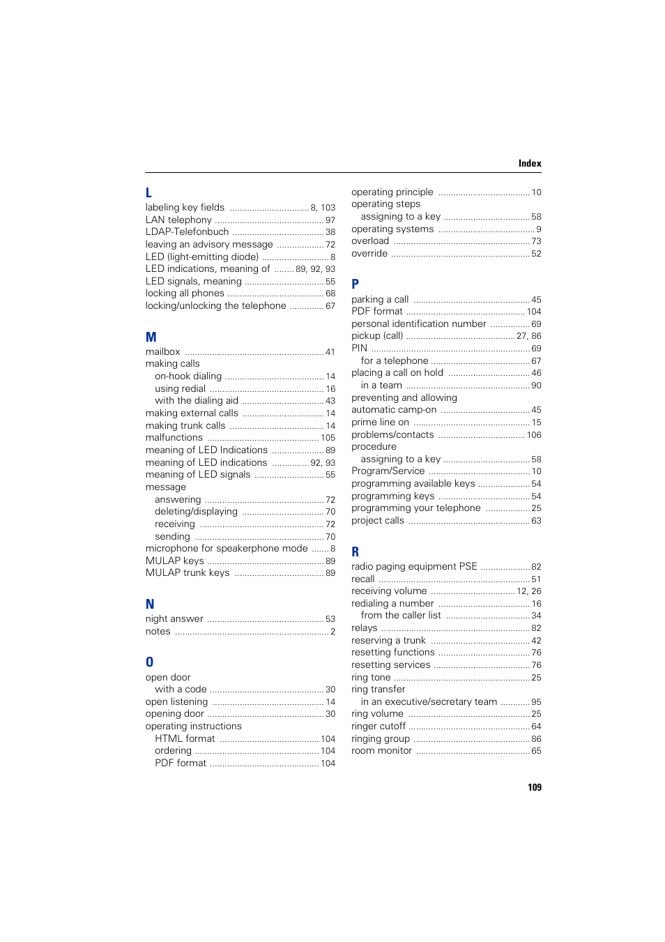 Siemens optiPoint 400 User Manual | Page 109 / 119