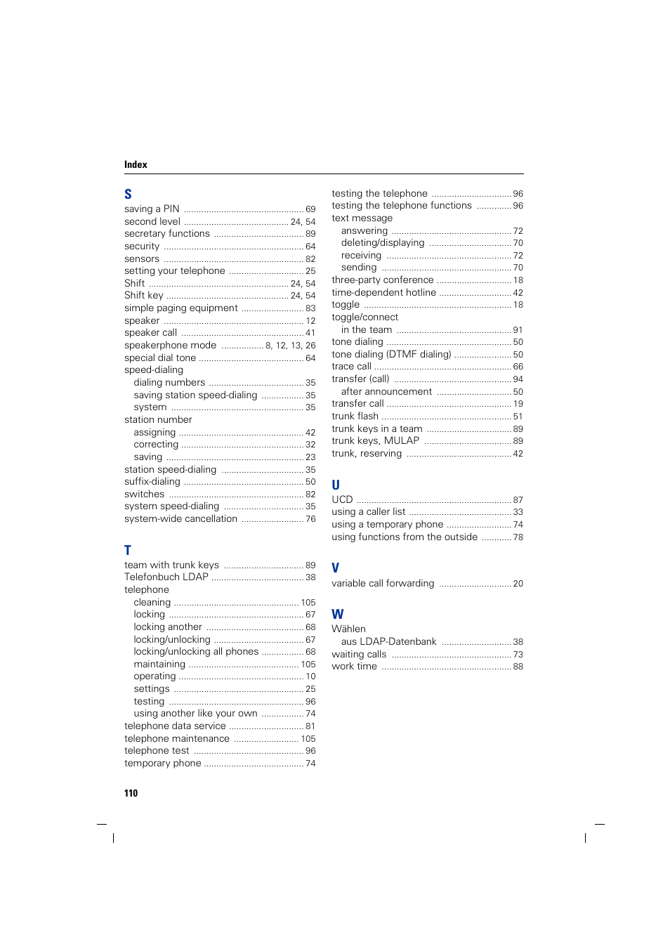 Siemens optiPoint 400 User Manual | Page 110 / 119