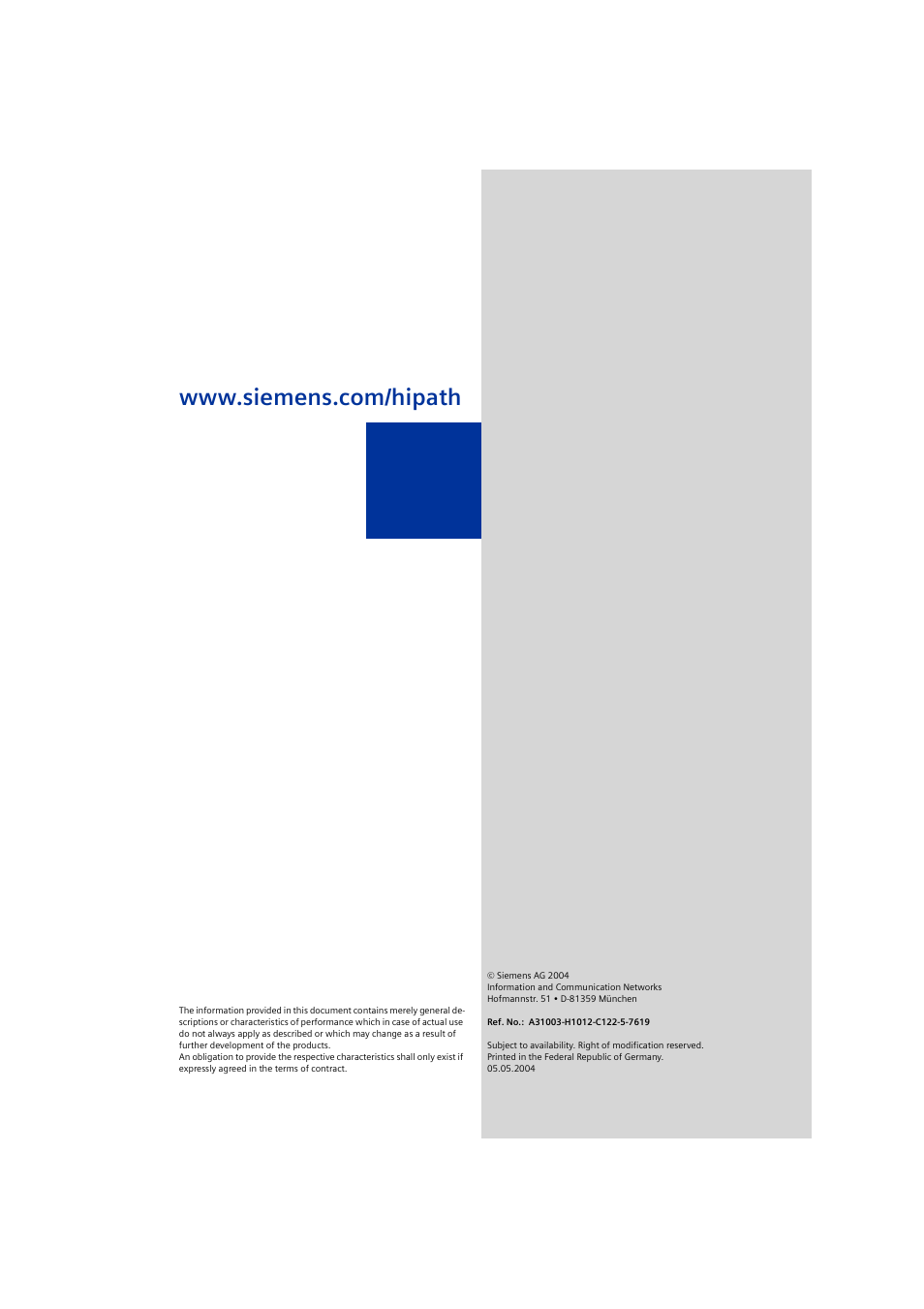 Siemens optiPoint 400 User Manual | Page 119 / 119