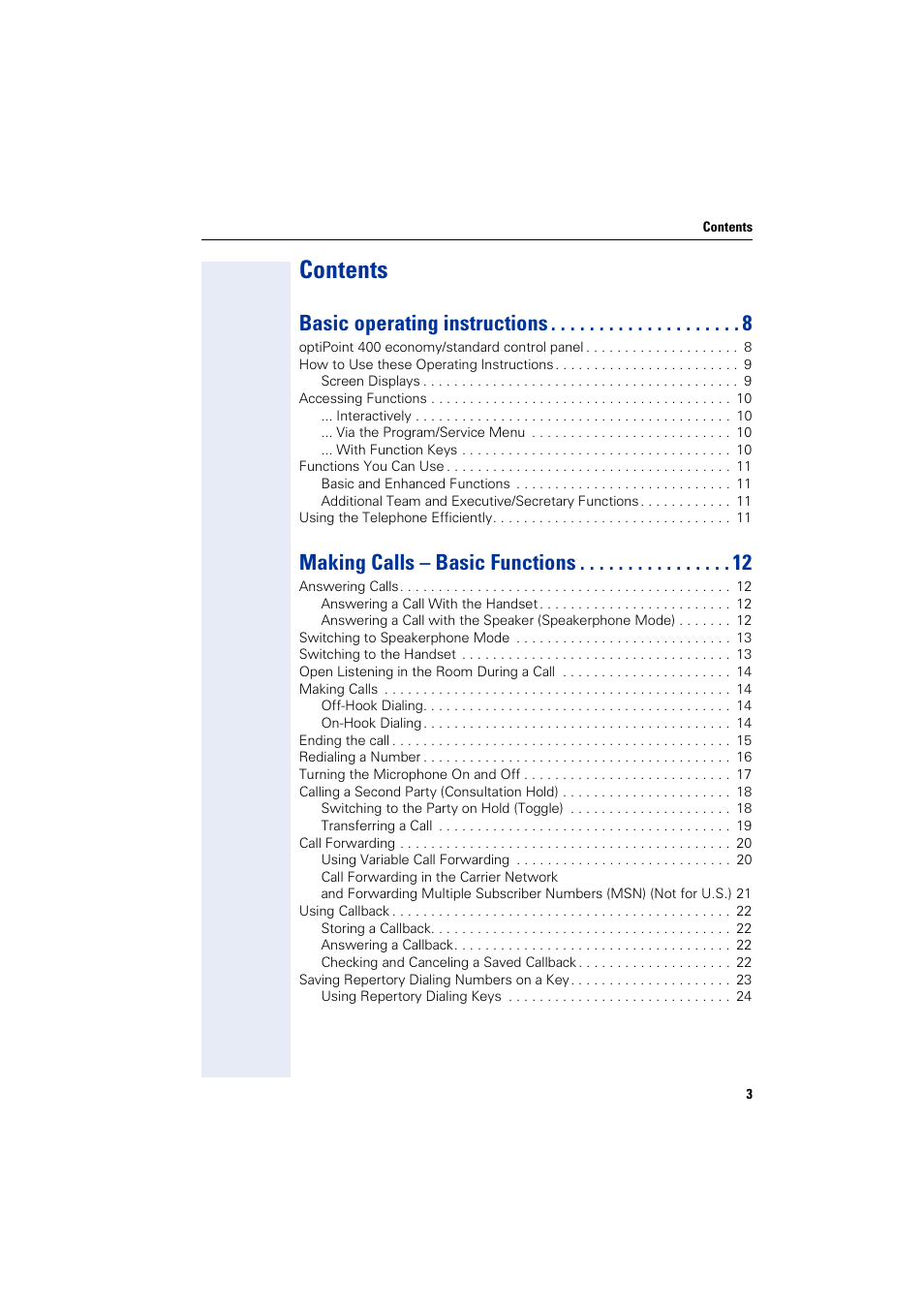 Siemens optiPoint 400 User Manual | Page 3 / 119