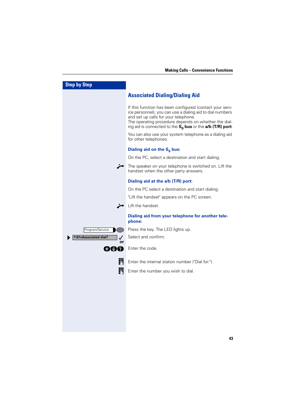 Associated dialing/dialing aid | Siemens optiPoint 400 User Manual | Page 43 / 119