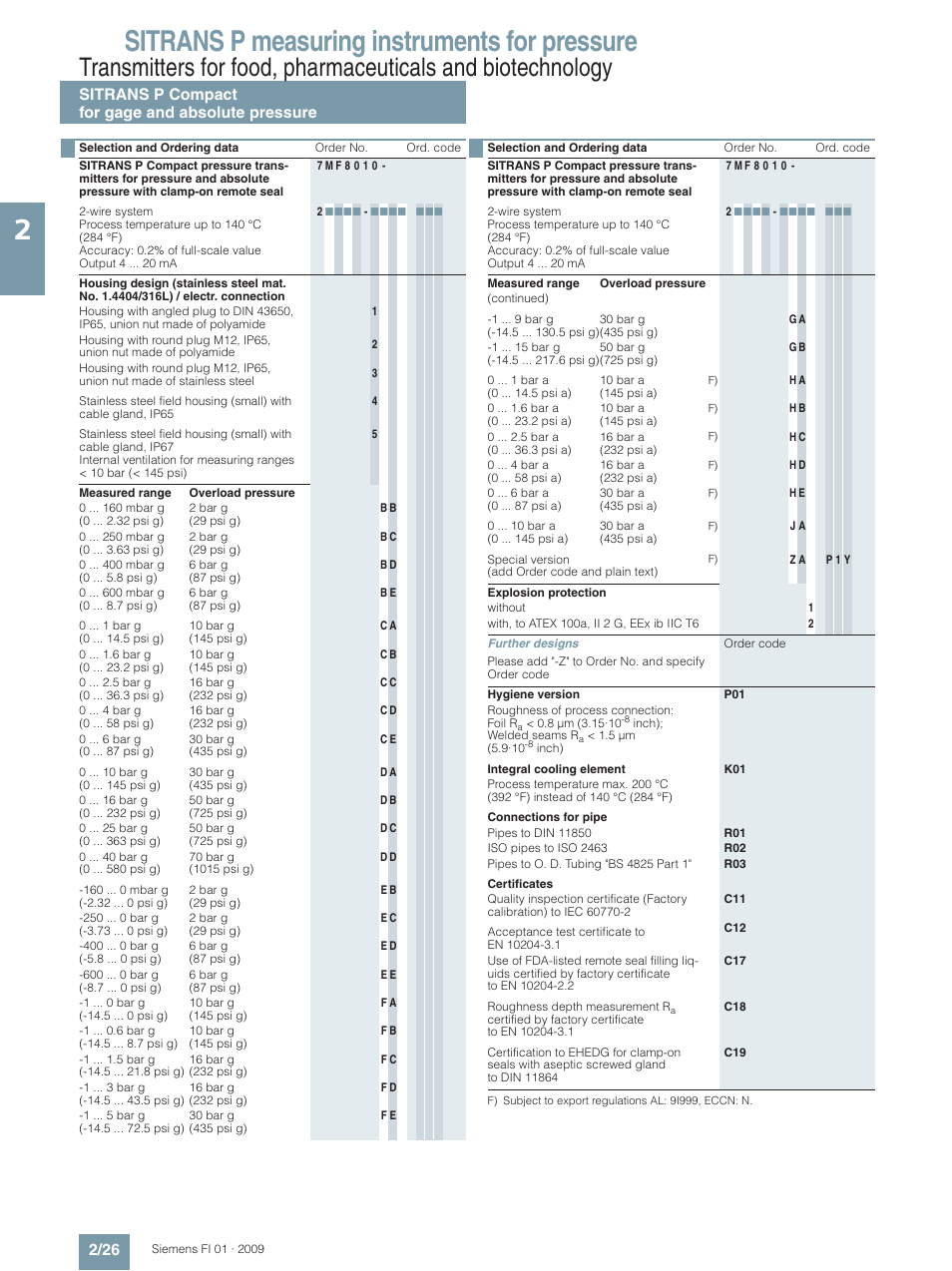 Sitrans p measuring instruments for pressure | Siemens SITRANS P User Manual | Page 26 / 234