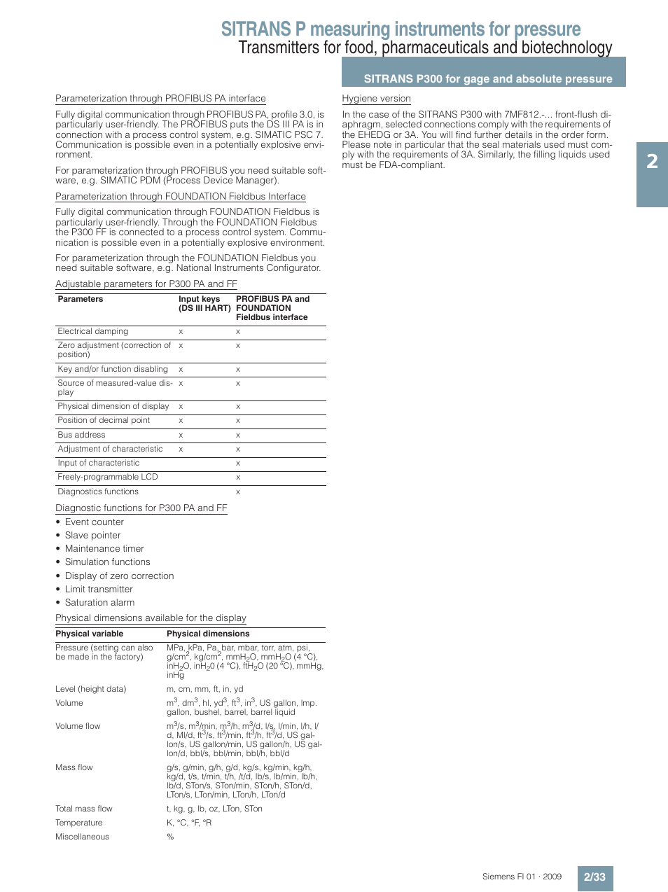 Sitrans p measuring instruments for pressure | Siemens SITRANS P User Manual | Page 33 / 234