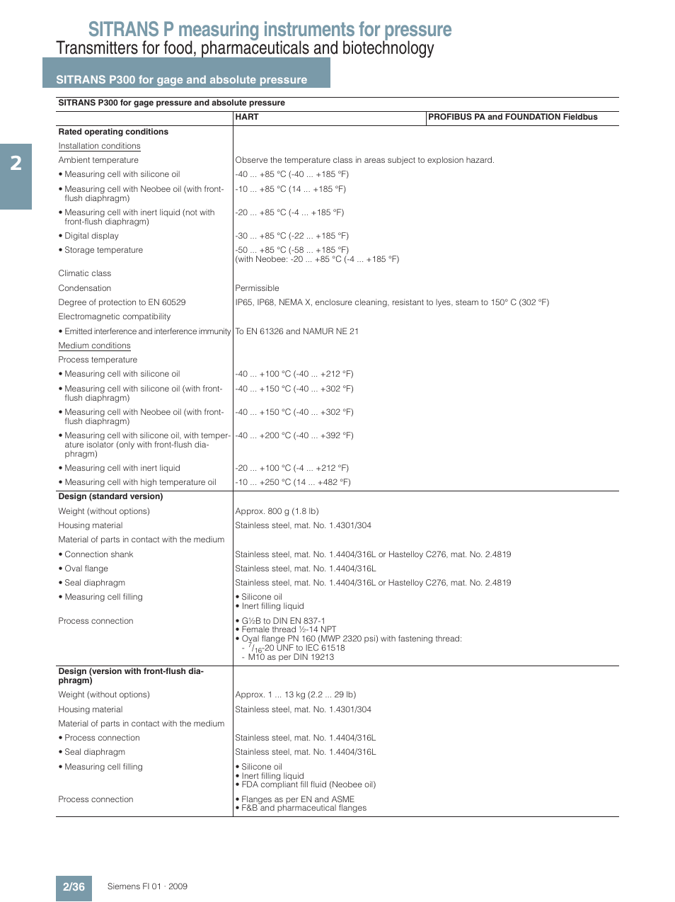 Sitrans p measuring instruments for pressure | Siemens SITRANS P User Manual | Page 36 / 234