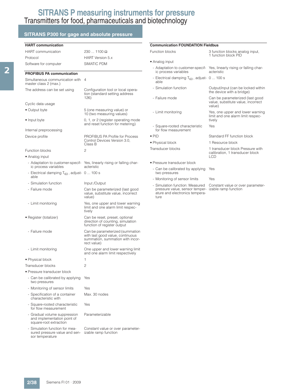 Sitrans p measuring instruments for pressure | Siemens SITRANS P User Manual | Page 38 / 234