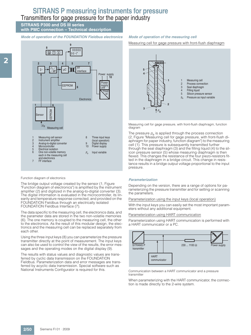 Sitrans p measuring instruments for pressure | Siemens SITRANS P User Manual | Page 50 / 234