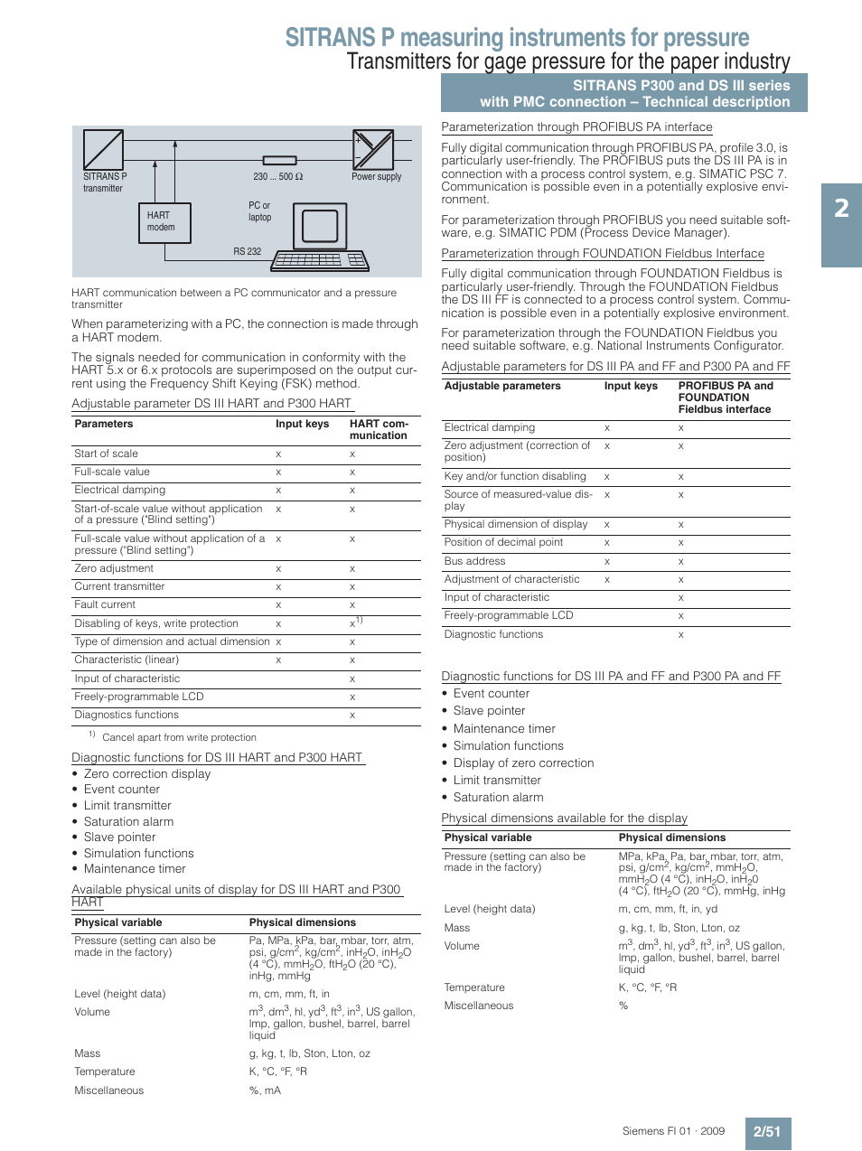 Sitrans p measuring instruments for pressure | Siemens SITRANS P User Manual | Page 51 / 234