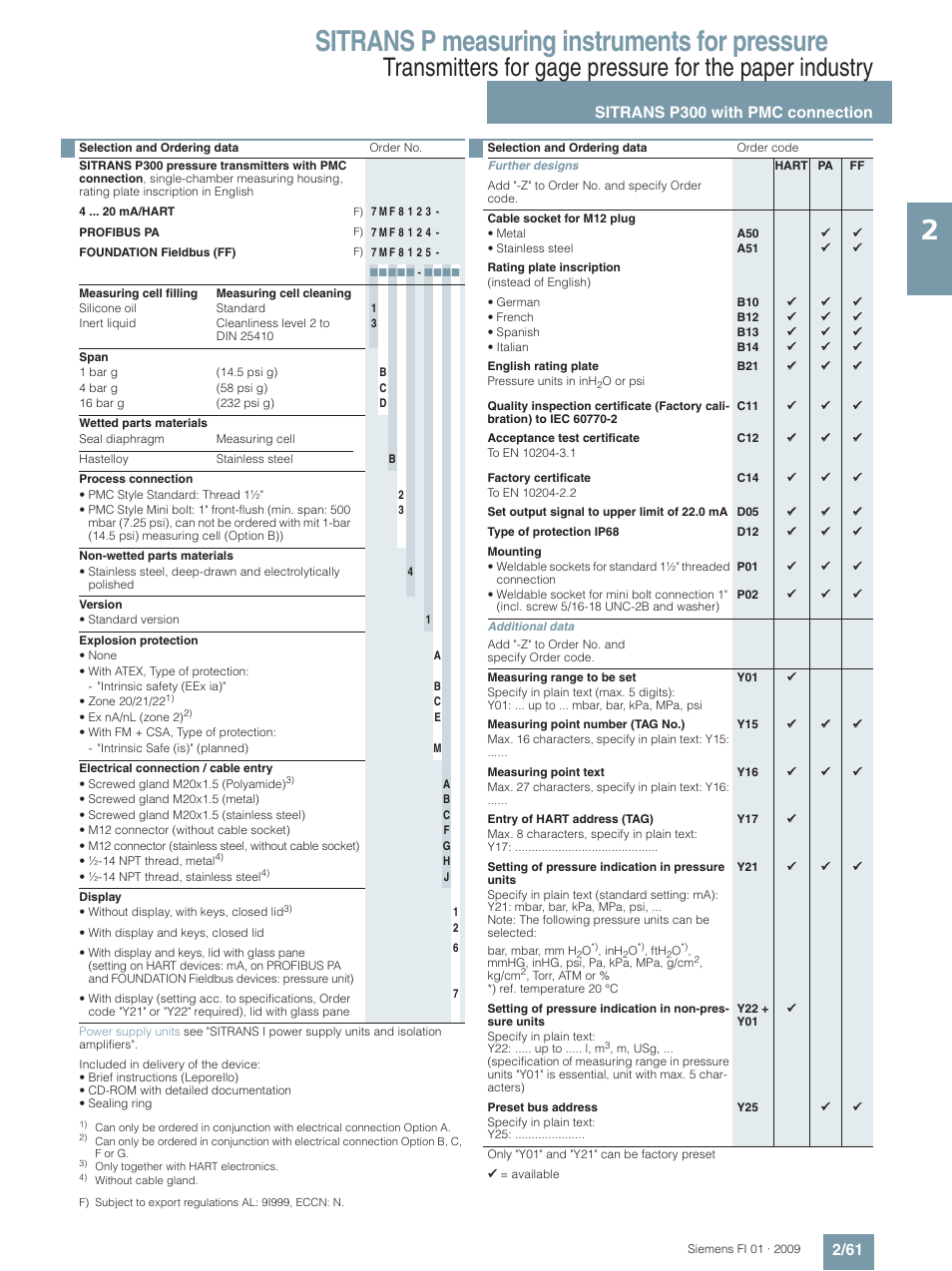 Sitrans p measuring instruments for pressure | Siemens SITRANS P User Manual | Page 61 / 234