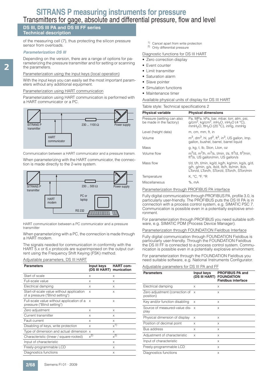 Sitrans p measuring instruments for pressure | Siemens SITRANS P User Manual | Page 68 / 234