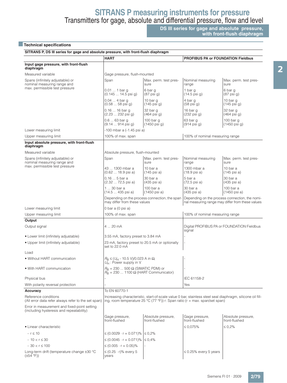 Sitrans p measuring instruments for pressure | Siemens SITRANS P User Manual | Page 79 / 234