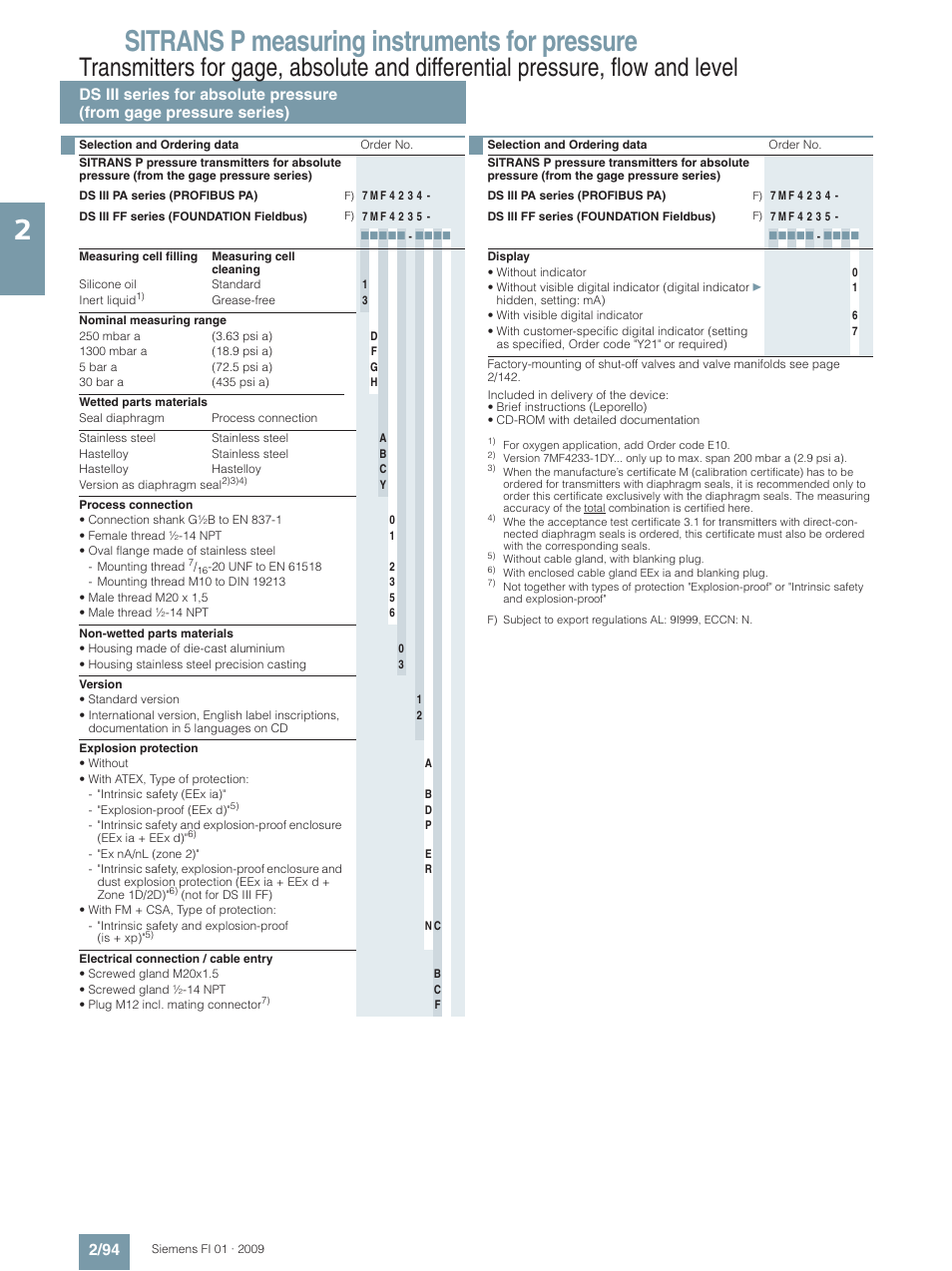 Sitrans p measuring instruments for pressure | Siemens SITRANS P User Manual | Page 94 / 234