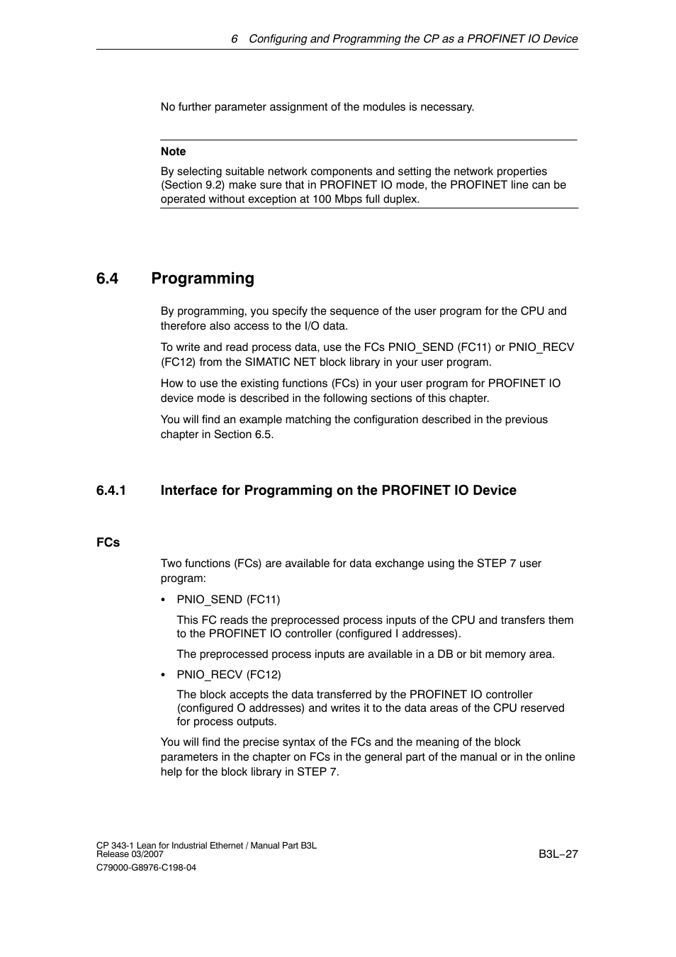 4 programming, B3l−27 | Siemens CP 343-1 User Manual | Page 27 / 56