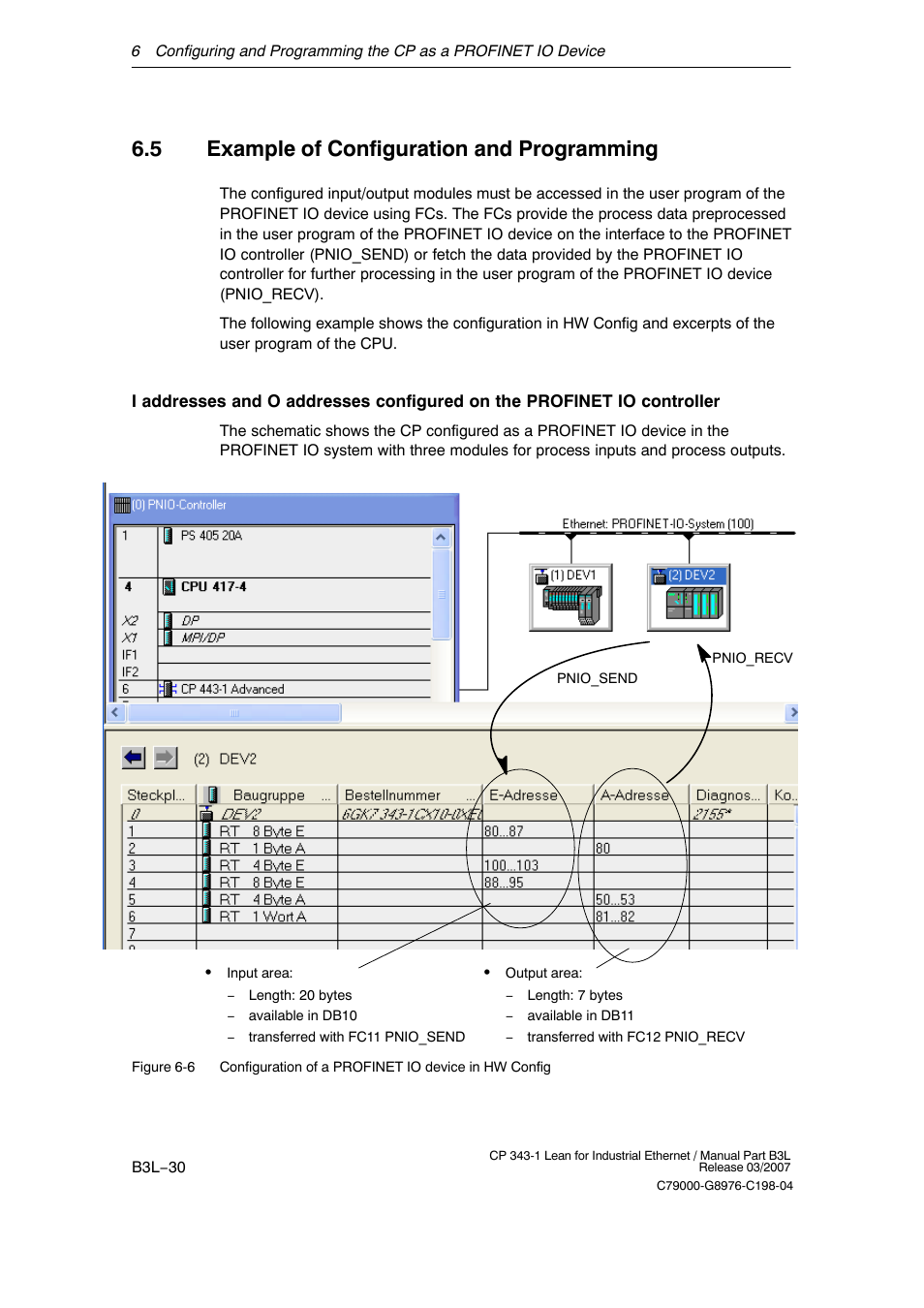 5 example of configuration and programming, B3l−30 | Siemens CP 343-1 User Manual | Page 30 / 56