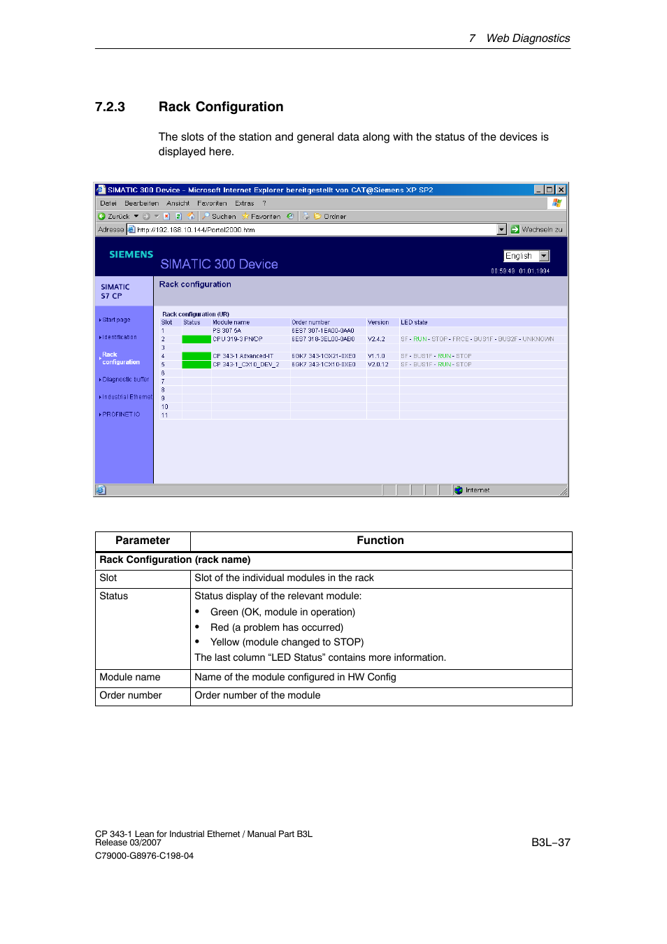 3 rack configuration, B3l−37 | Siemens CP 343-1 User Manual | Page 37 / 56