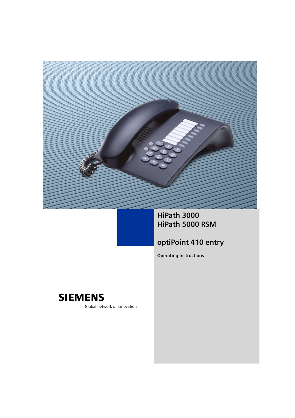 Siemens HIPATH 3000 User Manual | 72 pages