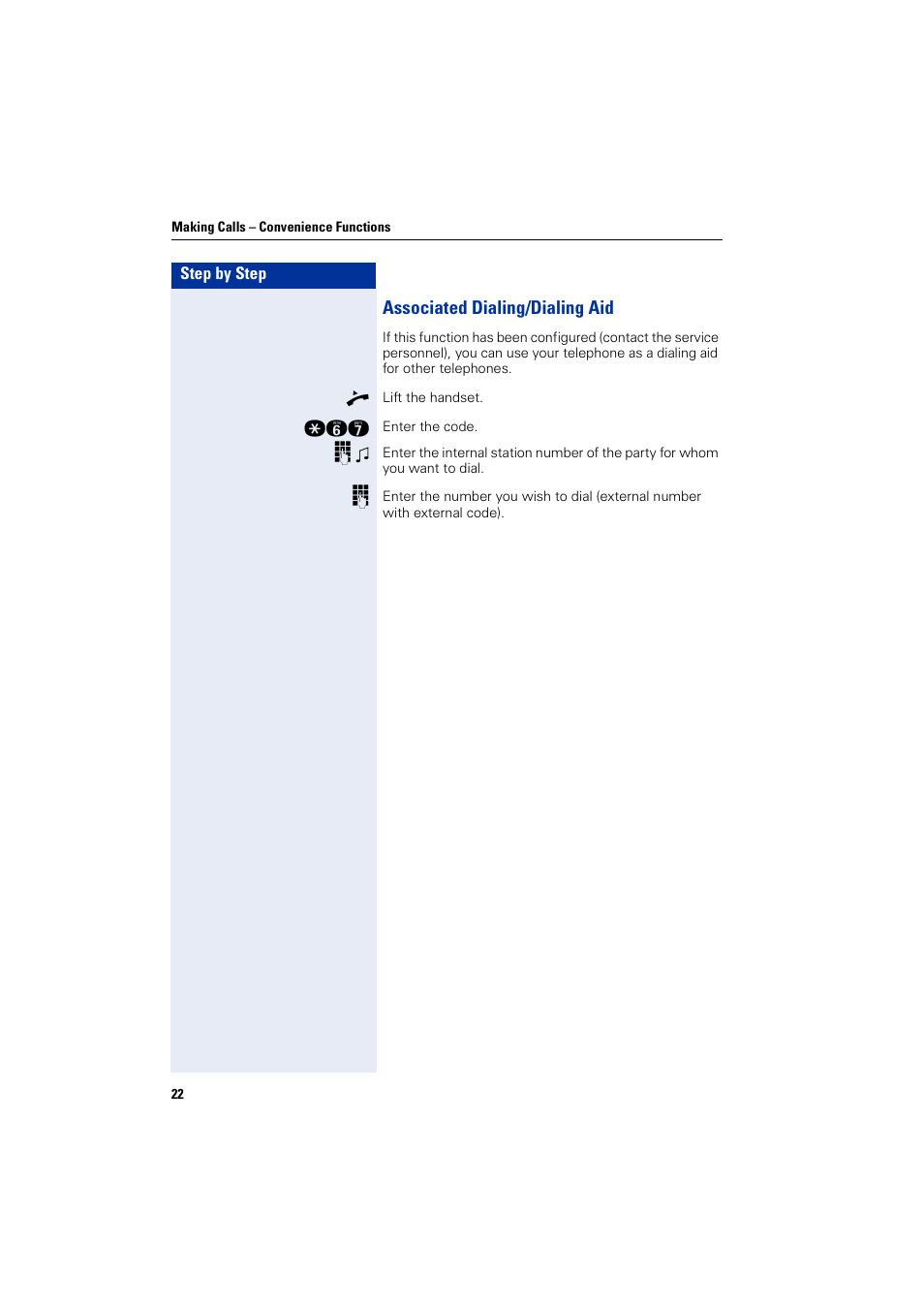 Associated dialing/dialing aid | Siemens HIPATH 3000 User Manual | Page 22 / 72