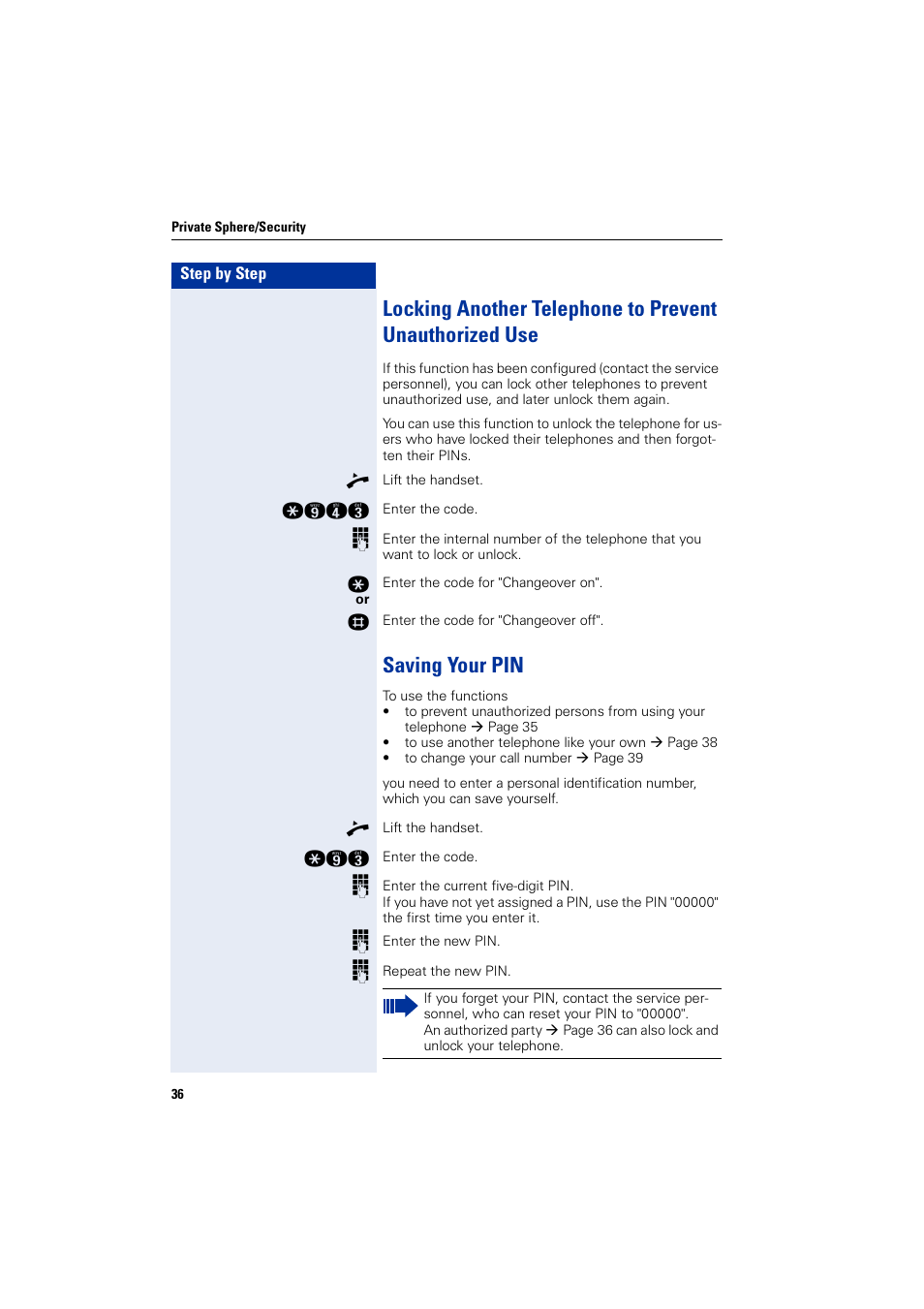 Saving your pin | Siemens HIPATH 3000 User Manual | Page 36 / 72