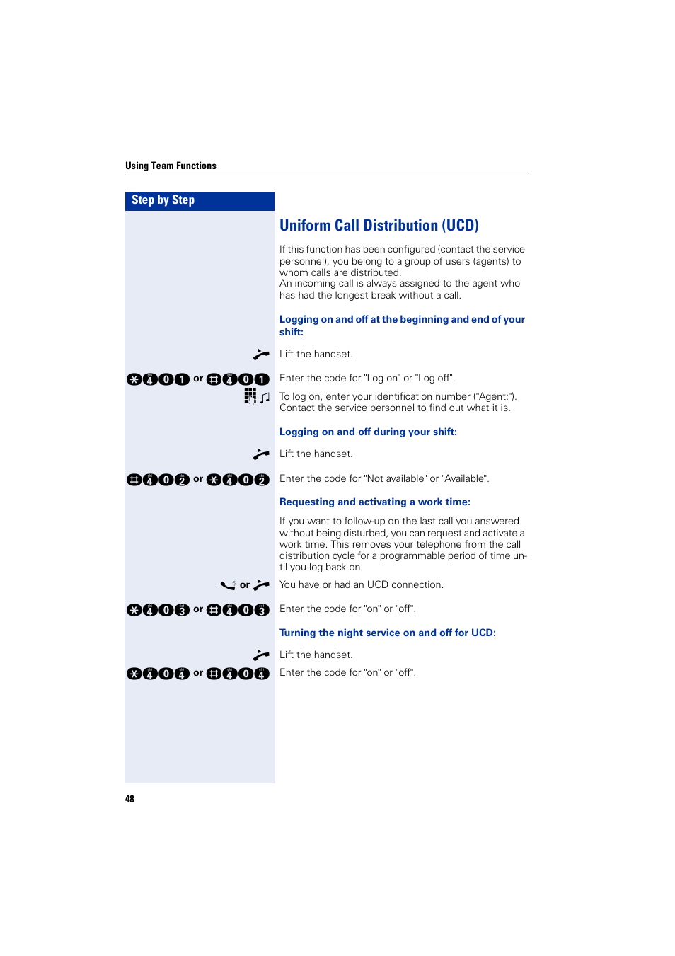 Uniform call distribution (ucd) | Siemens HIPATH 3000 User Manual | Page 48 / 72