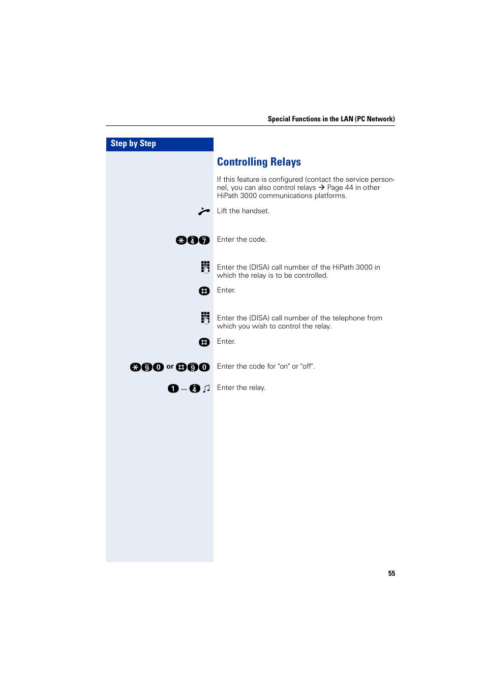 Controlling relays | Siemens HIPATH 3000 User Manual | Page 55 / 72