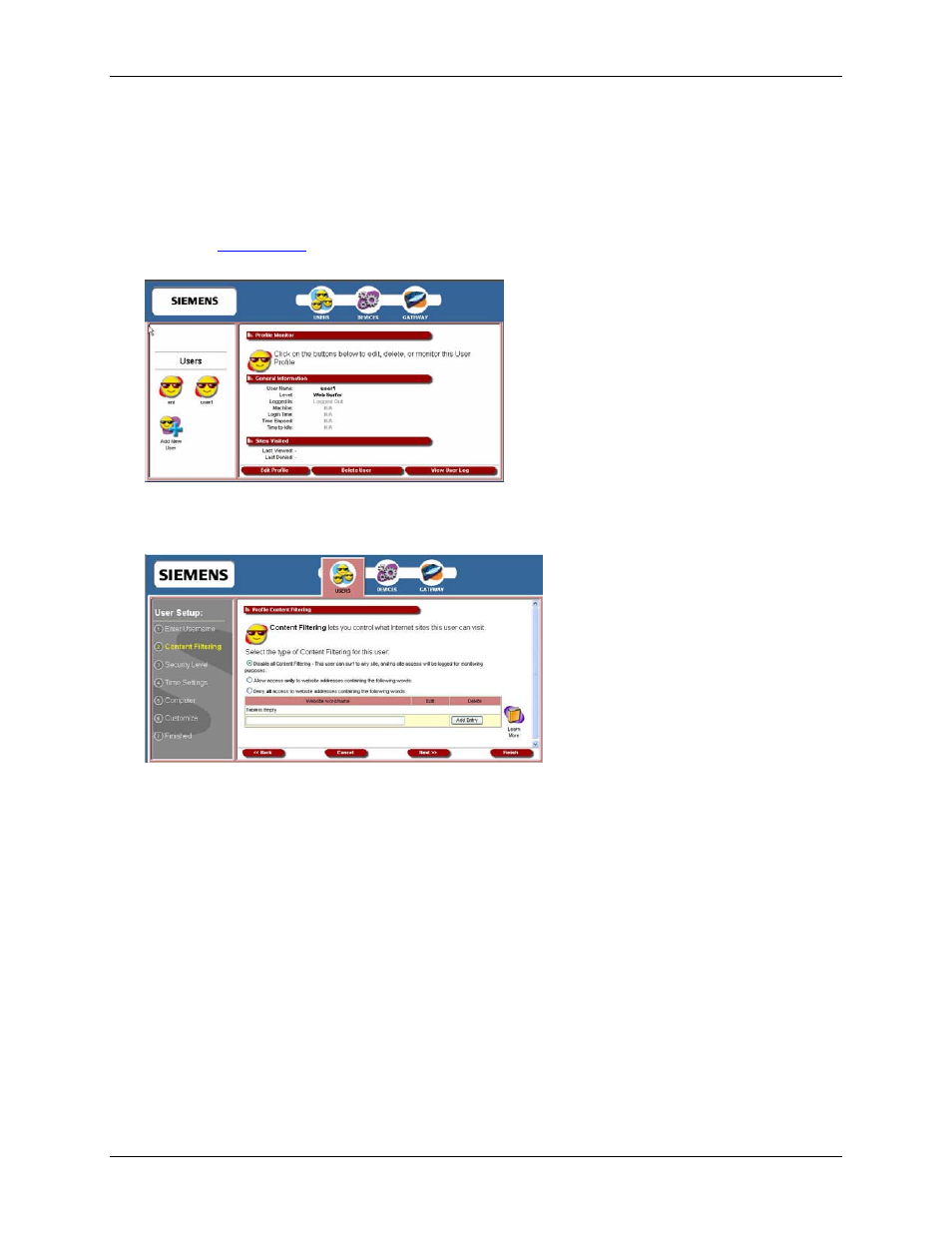 Editing a user profile | Siemens SpeedStream 5450 User Manual | Page 32 / 83