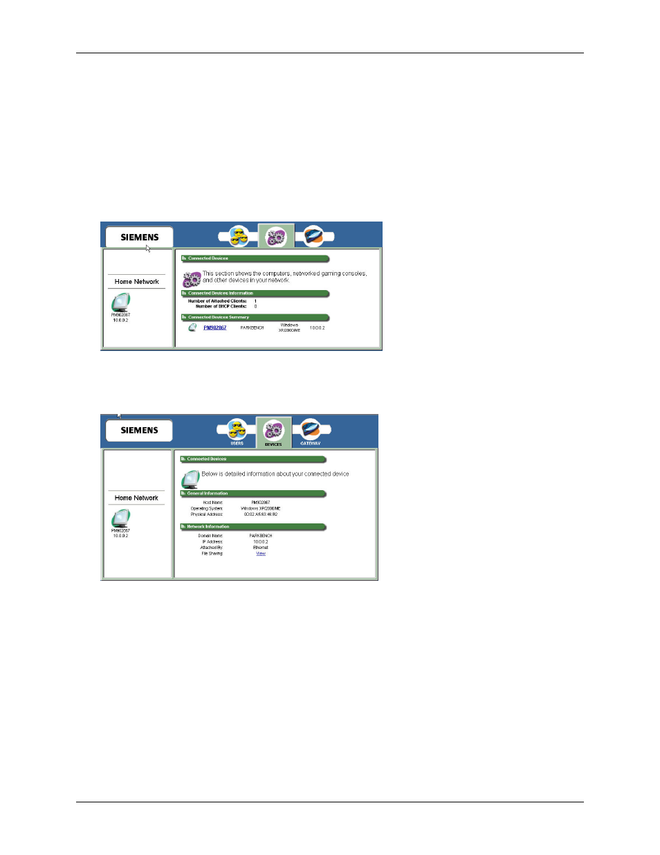 Chapter 6 configuring advanced features, Configuring devices, Devices | Refer to | Siemens SpeedStream 5450 User Manual | Page 35 / 83