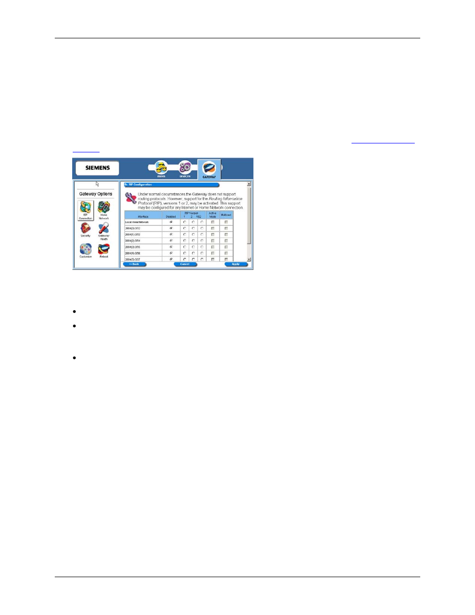 Rip (routing information protocol), Configure the rip protocol for advanced routing | Siemens SpeedStream 5450 User Manual | Page 42 / 83