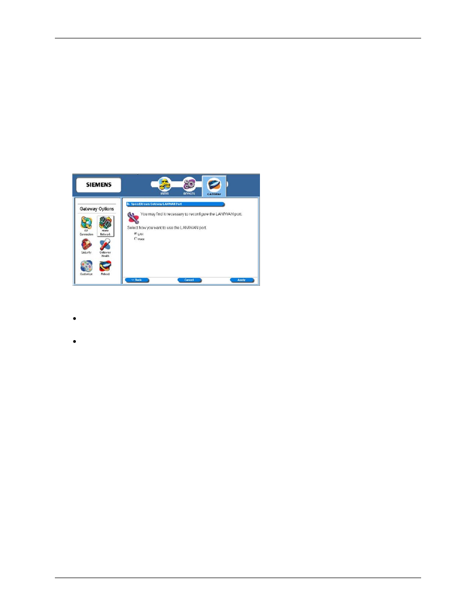 Lan/wan port | Siemens SpeedStream 5450 User Manual | Page 46 / 83