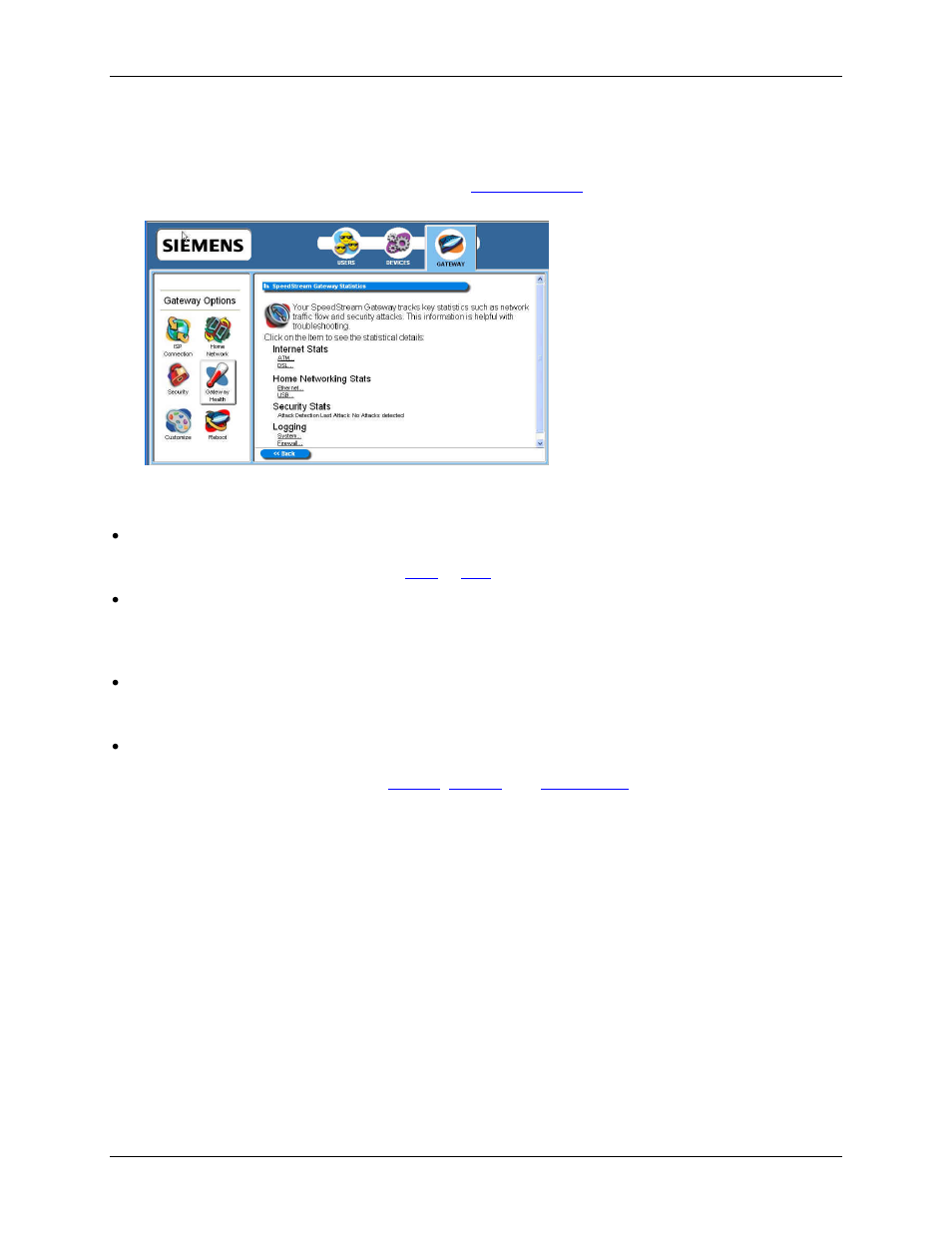 Statistics | Siemens SpeedStream 5450 User Manual | Page 68 / 83