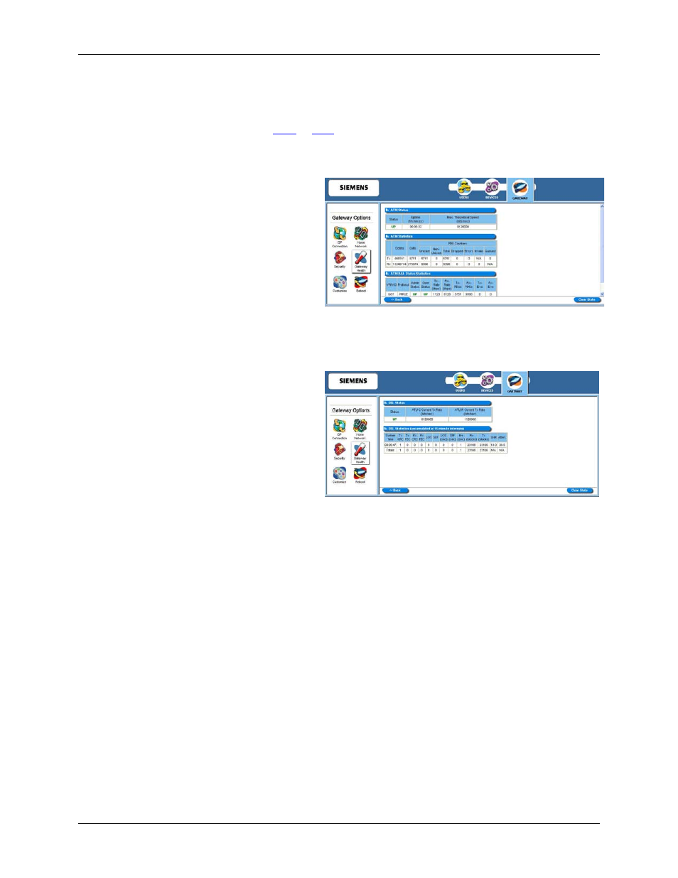 Issues. internet statistics include either | Siemens SpeedStream 5450 User Manual | Page 69 / 83