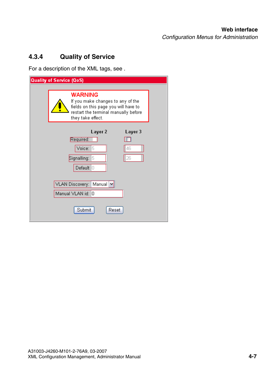 4 quality of service, 4 quality of service -7, Quality of service | Siemens OPTIPOINT 410 S V6.0 User Manual | Page 112 / 154